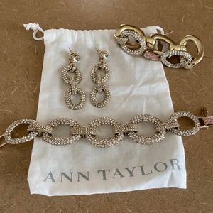 2 Ann Taylor crystal bracelets/ matching earrings